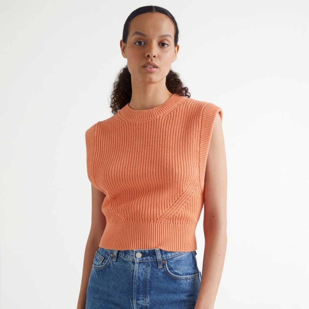 & Other Stories Rib Knit Tank Top Orange Size Medium‎